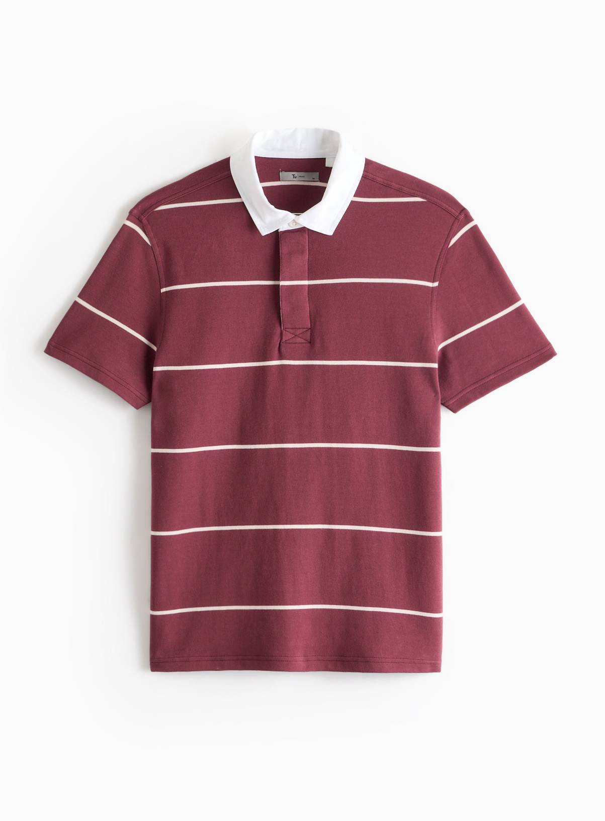 Red Stripe Short Sleeve Rugby Polo Shirt  XXL - Image 3